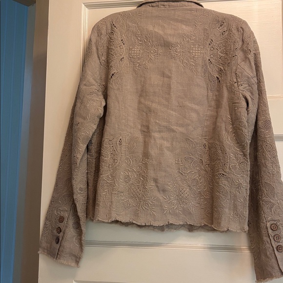 Sundance Teresa Lace Linen Jacket In Flax Women's  S - Picture 6 of 13